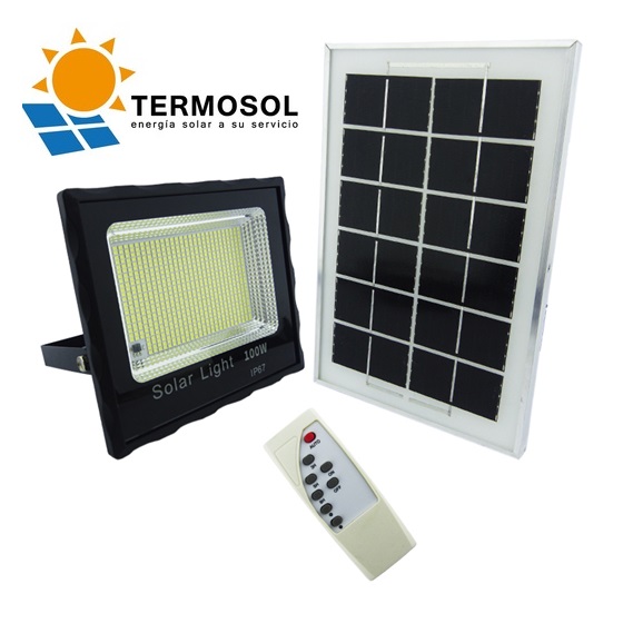 FOCO SOLAR 100 W CON PANEL LUZ FRÍA Termosol